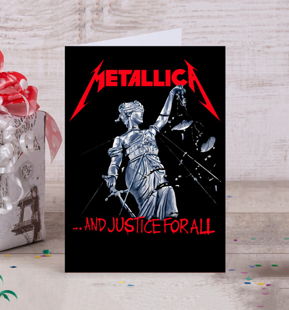 Открытка с изображением Metallica цвета Белый