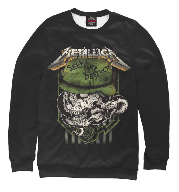 Свитшот для девочек с изображением Metallica Seek and Destroy цвета Белый