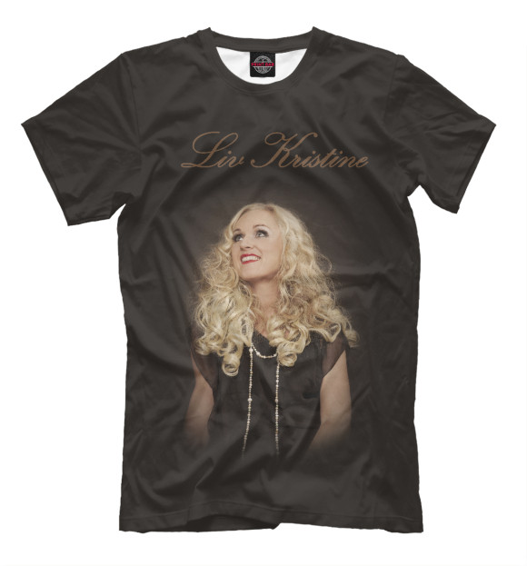 Мужская футболка с изображением Liv Kristine цвета Молочно-белый