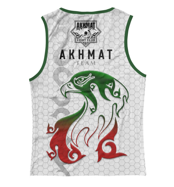 Женская майка с притом Akhmat Fight Club Team цвета Белый Женская майка с изображением Akhmat Fight Club Team цвета Белый
