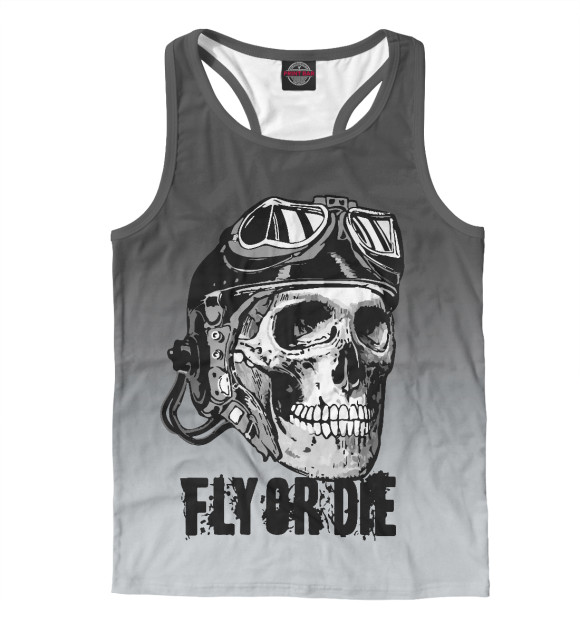 Мужская майка-борцовка с изображением Лети или умри цвета Белый