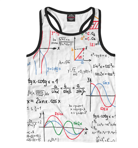 Мужская майка-борцовка с изображением Геометрия  | Geometry цвета Белый