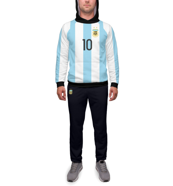 Мужской спортивный костюм с изображением Месси Форма Сборной Аргентины цвета Белый