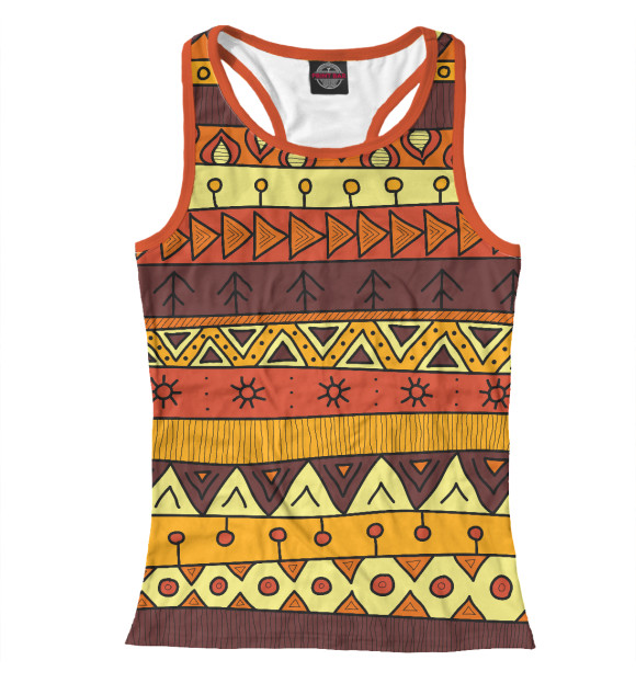 Женская майка-борцовка с изображением Перуанский узор цвета Белый