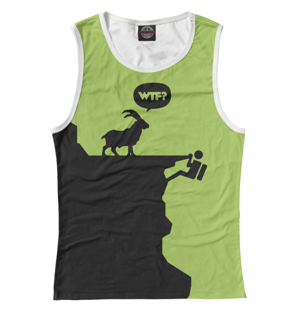 Женская майка с изображением WTF цвета Белый