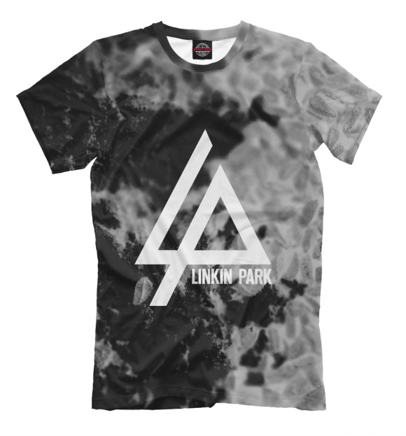 Мужская футболка с изображением LINKIN PARK BLACK&GRAY ABSTRACT цвета Серый