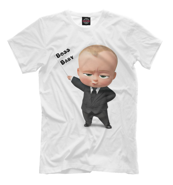 Футболка для мальчиков с изображением Boss Baby - Босс Молокосос цвета Молочно-белый