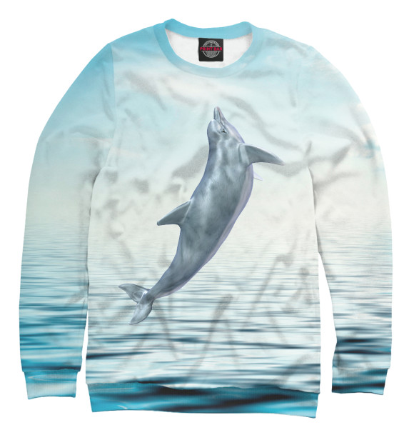 Свитшот для мальчиков с изображением Дельфин цвета Белый