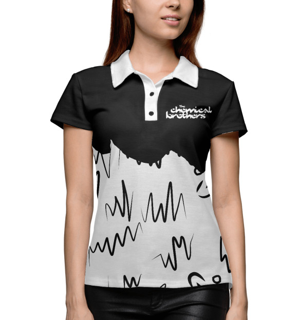 Женское поло с изображением the chemical brothers цвета Белый