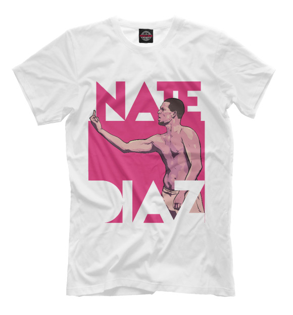 Мужская футболка с изображением Нейт Диас цвета Белый