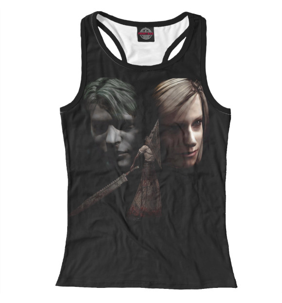 Женская майка-борцовка с притом Silent Hill 2 цвета Белый Женская майка-борцовка с изображением Silent Hill 2 цвета Белый