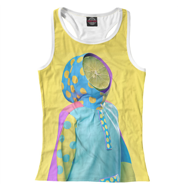 Женская майка-борцовка с изображением Лайм цвета Белый