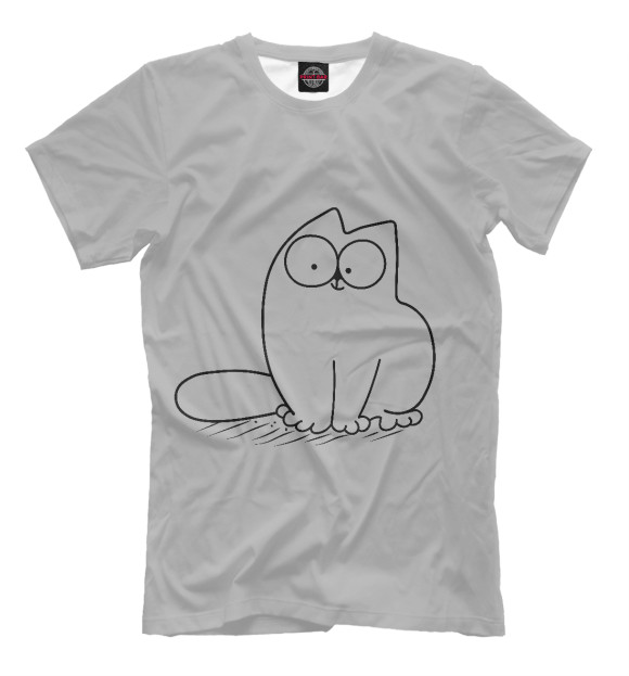 Мужская футболка с изображением Simon's cat цвета Бежевый