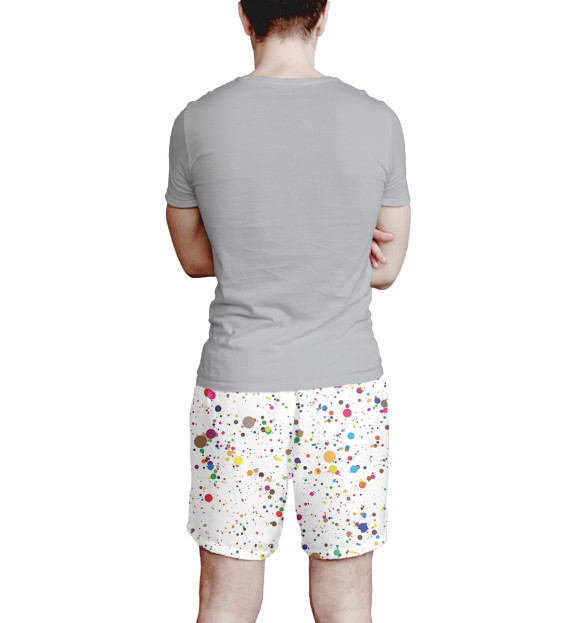 Мужские шорты с изображением Краски цвета Белый