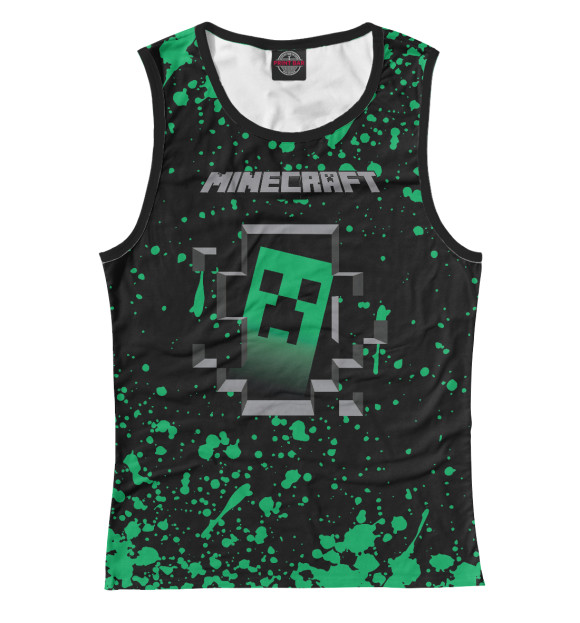 Майка для девочки с изображением Minecraft цвета Белый