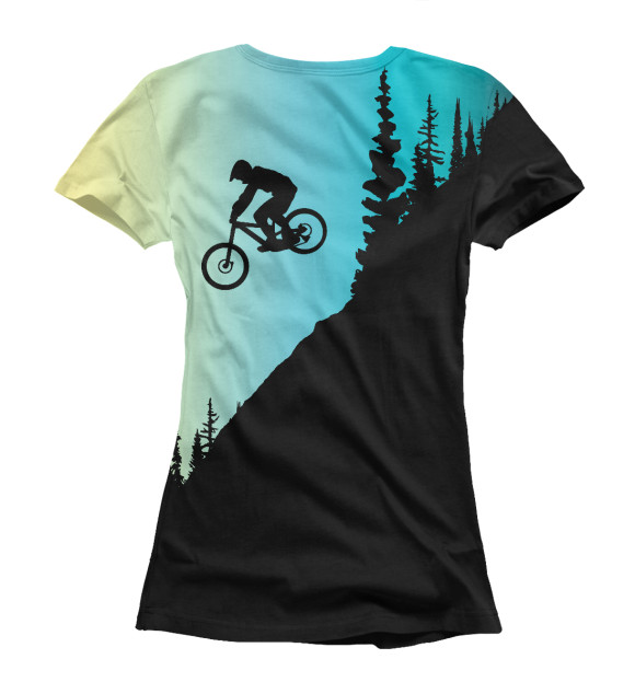 Женская футболка с изображением Downhill II цвета Р‘РµР»С‹Р№