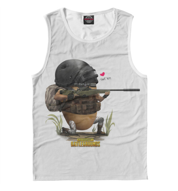 Майка для мальчика с изображением PUBG Potato цвета Белый