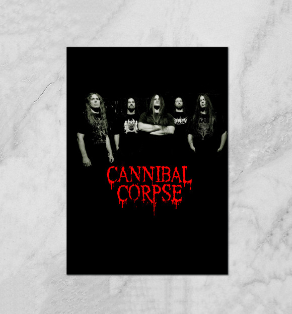 Плакат с притом Cannibal Corpse цвета Белый Плакат с изображением Cannibal Corpse цвета Белый