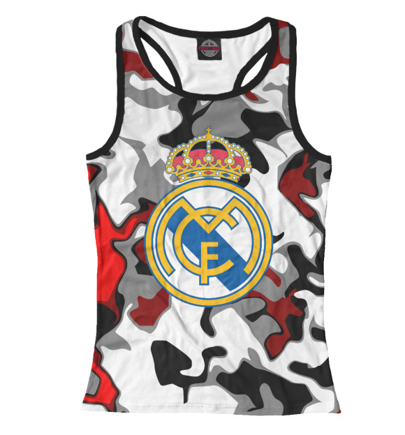 Женская майка-борцовка с изображением FC Real Madrid цвета Белый