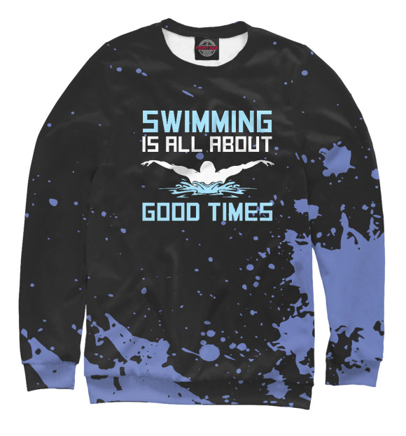 Мужской свитшот с изображением Swimming Is All About Good цвета Белый