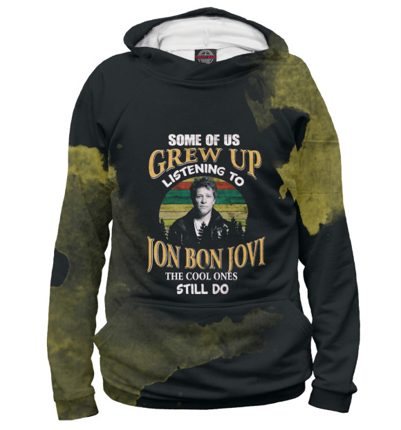Женское худи с изображением Bon Jovi цвета Белый