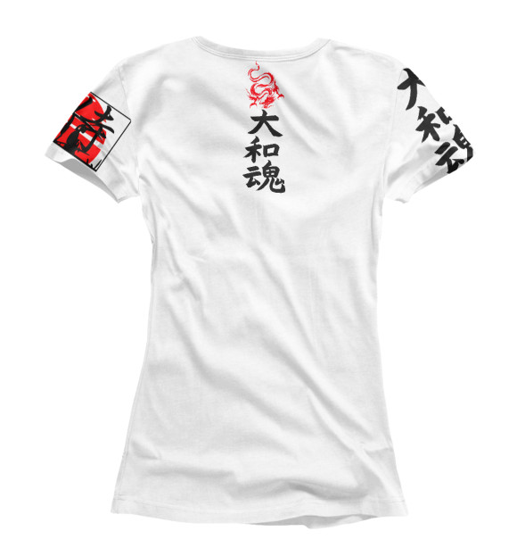 Женская футболка с изображением Japan Samurai цвета Белый