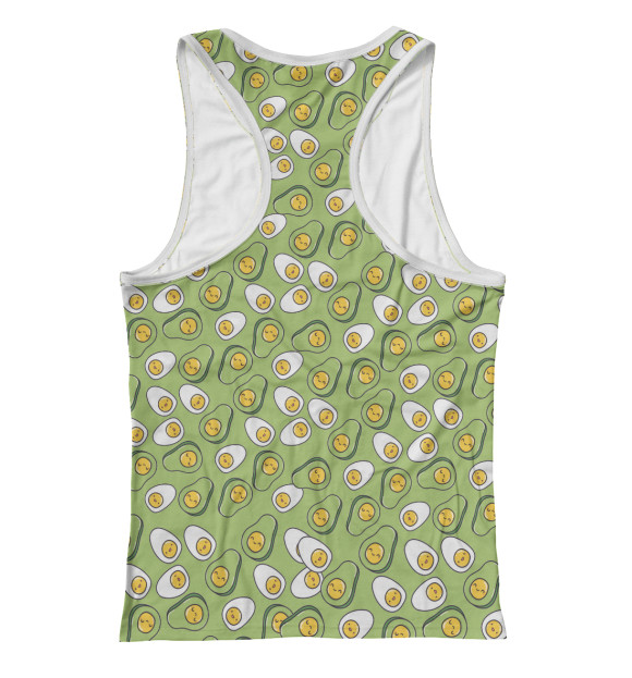 Женская майка-борцовка с изображением Зеленые авокадо цвета Белый