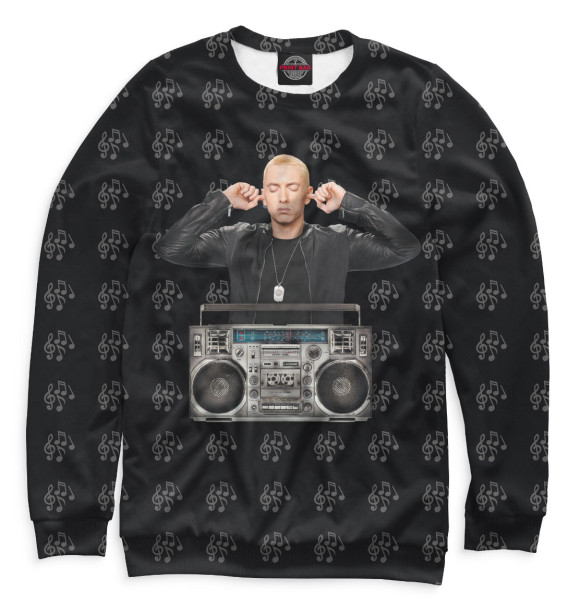 Мужской свитшот с изображением Eminem цвета Белый