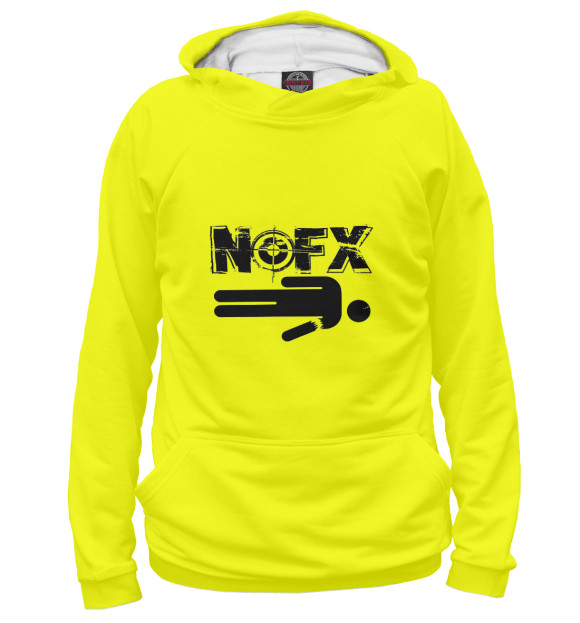 Женское худи с изображением Nofx цвета Белый