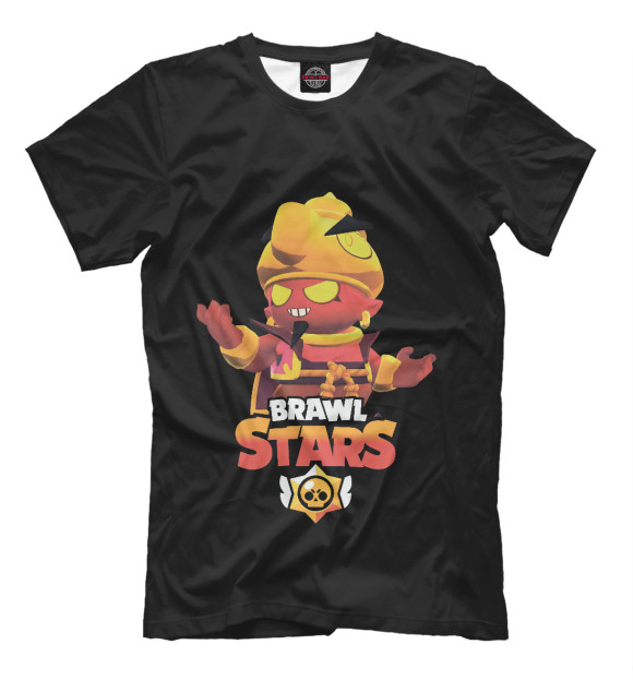 Мужская футболка с изображением Brawl Stars ДЖИН цвета Белый