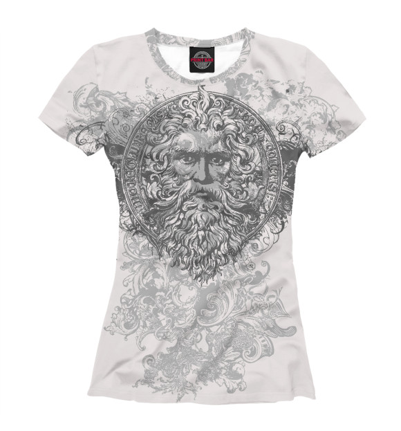 Женская футболка с изображением Зевс цвета Белый