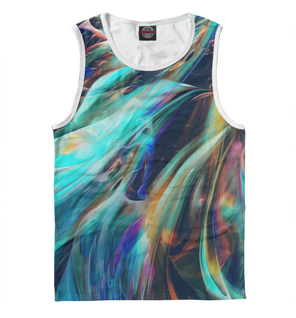 Мужская майка с изображением Абстрактные волны цвета Белый