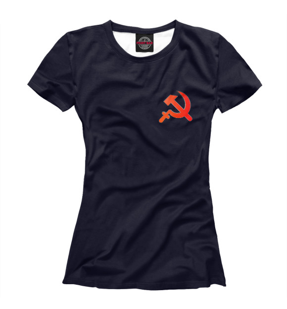 Женская футболка с изображением Герб СССР цвета Белый