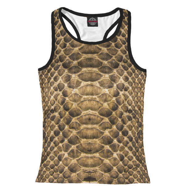 Женская майка-борцовка с изображением Рептилоид цвета Белый