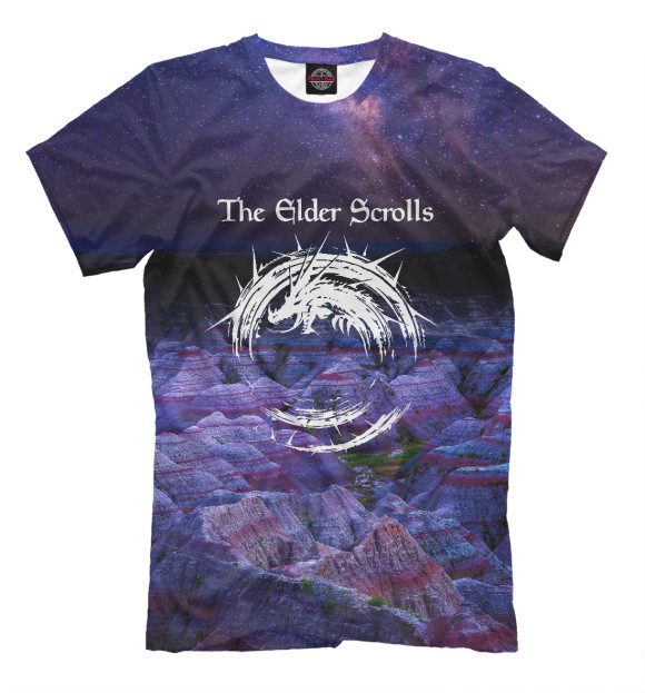 Мужская футболка с изображением The Elder Scrolls цвета Серый