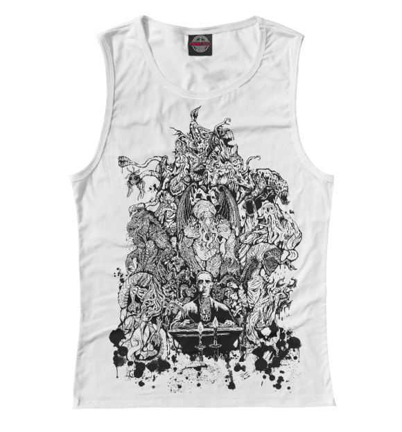 Женская майка с изображением Lovecraft цвета Белый