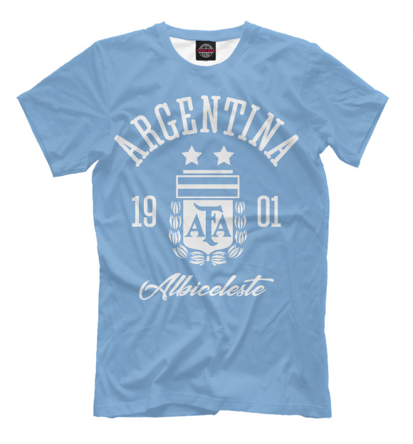 Мужская футболка с изображением Аргентина цвета Грязно-голубой