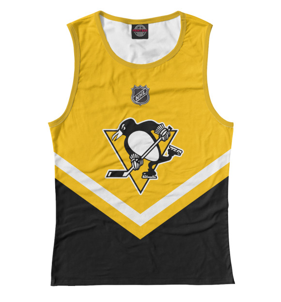Майка для девочки с изображением Pittsburgh Penguins цвета Белый