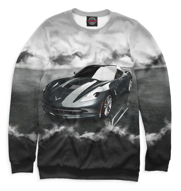 Свитшот для мальчиков с изображением Chevrolet Corvette цвета Белый
