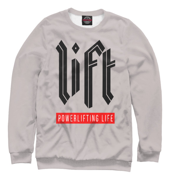 Свитшот для девочек с изображением LIFT - Powerlifting life цвета Белый