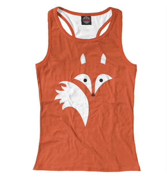 Женская майка-борцовка с изображением Абстрактная лисица цвета Белый