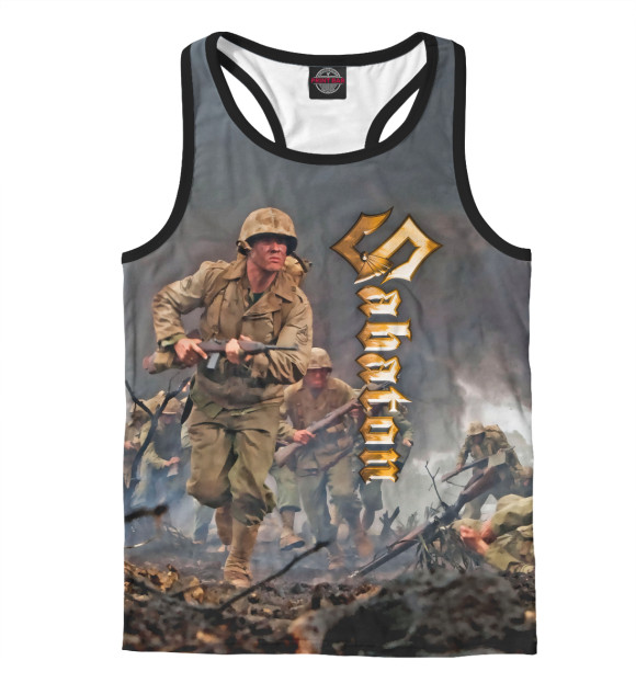 Мужская майка-борцовка с изображением Sabaton цвета Белый