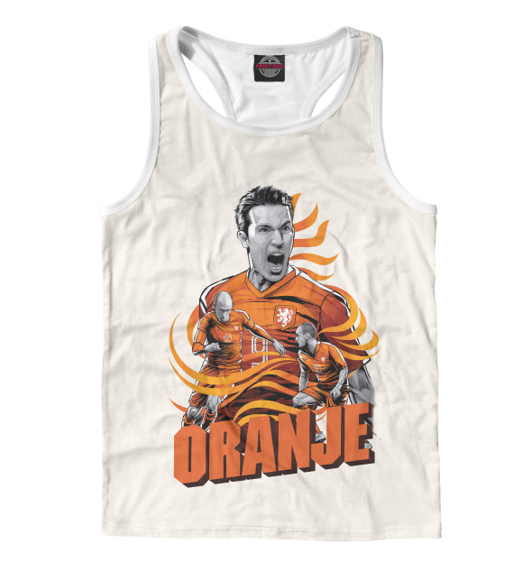 Мужская майка-борцовка с изображением Сборная Голландии цвета Белый