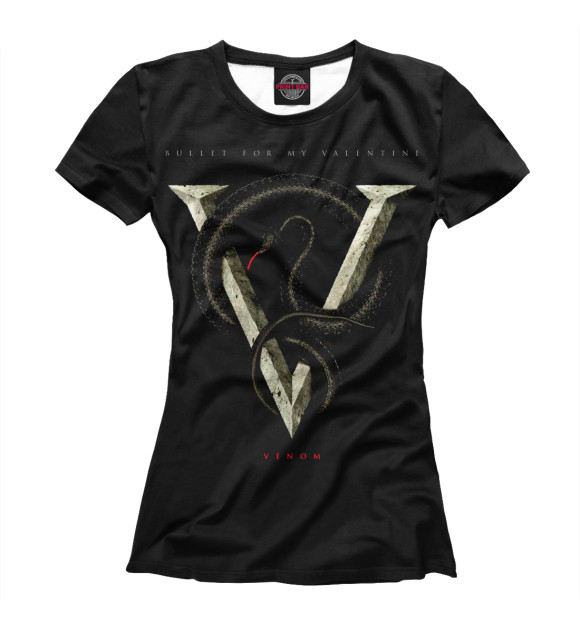 Женская футболка с изображением Venom цвета Белый