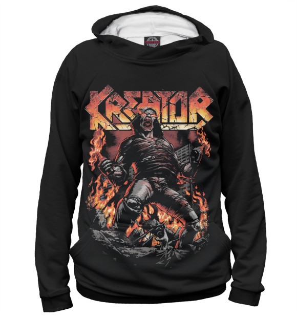 Женское худи с изображением Kreator цвета Белый