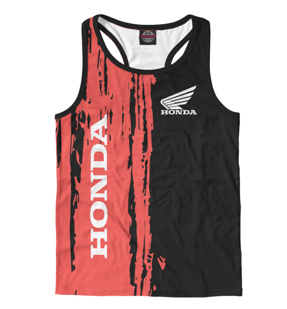 Мужская майка-борцовка с изображением Honda цвета Белый