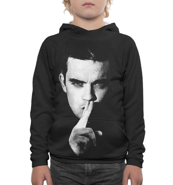 Худи для мальчика с изображением Robbie Williams цвета Белый