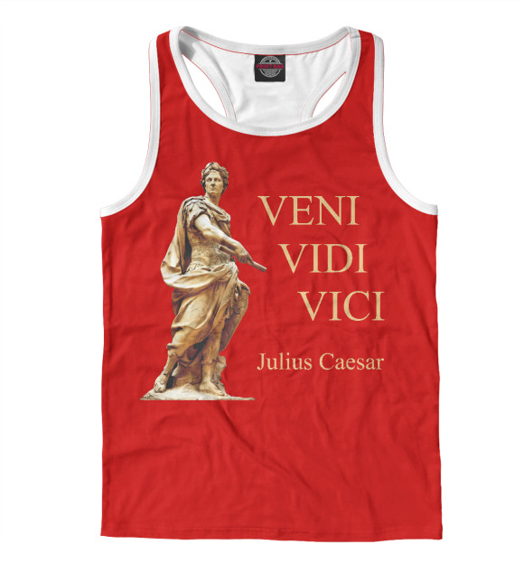 Мужская майка-борцовка с изображением Цезарь цвета Белый