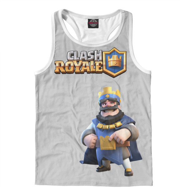 Мужская майка-борцовка с изображением Clash Royale цвета Белый