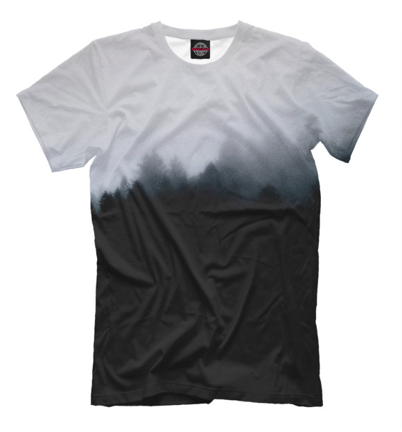 Мужская футболка с изображением Лес цвета Черный